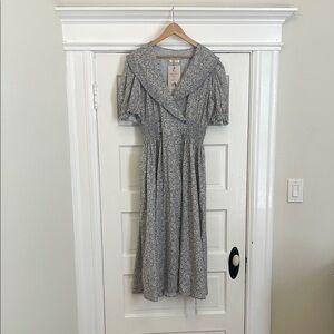 Christy Dawn Gray Floral Midi Dress